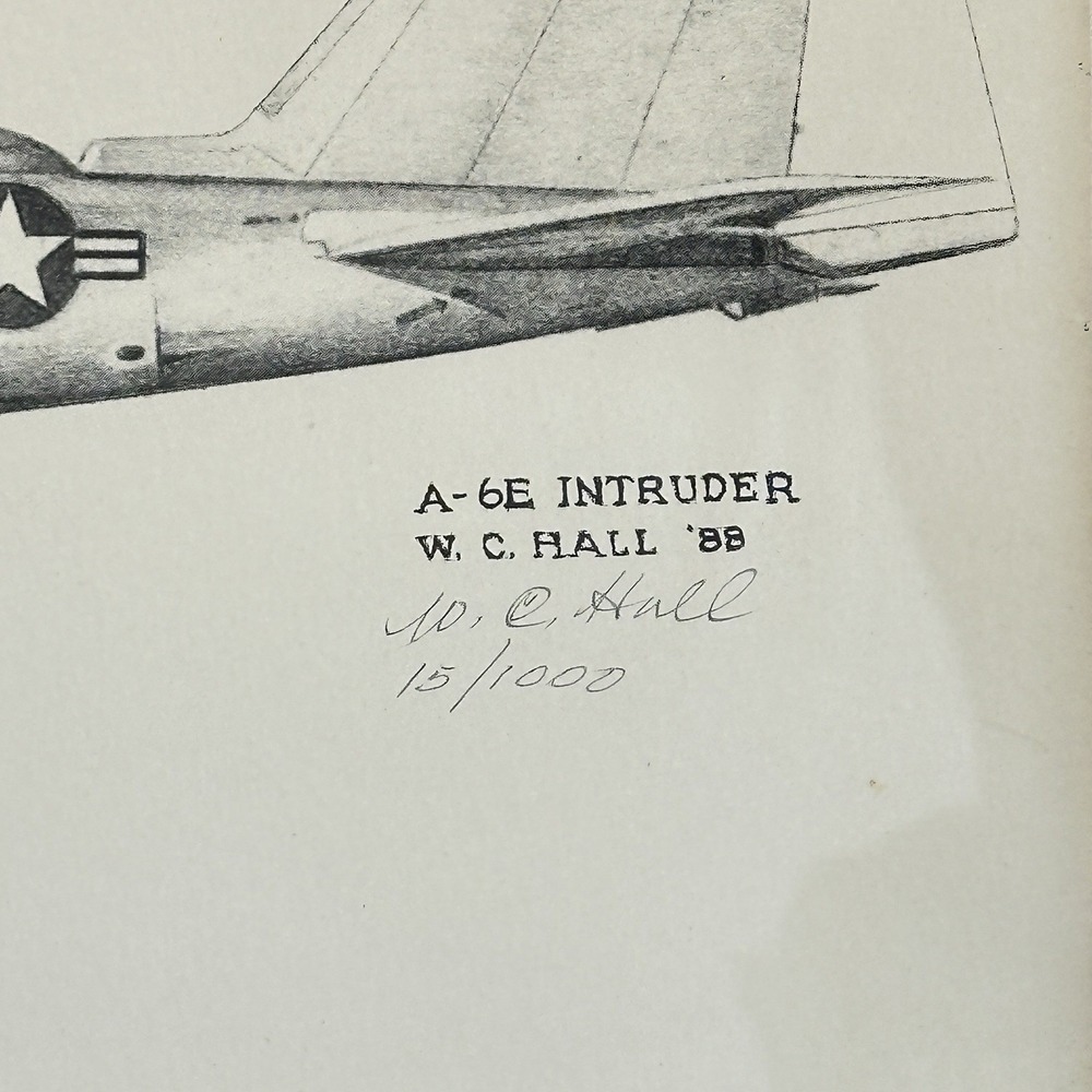 A-6E Intruder Military Lithograph Framed W.C. Hall 1988 Signed #15/1000 15×12 - Picture 2 of 6
